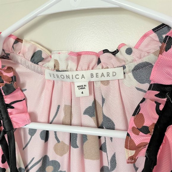 NEW VERONICA BEARD Hawken Floral Tiered Silk Dress - Picture 7 of 9